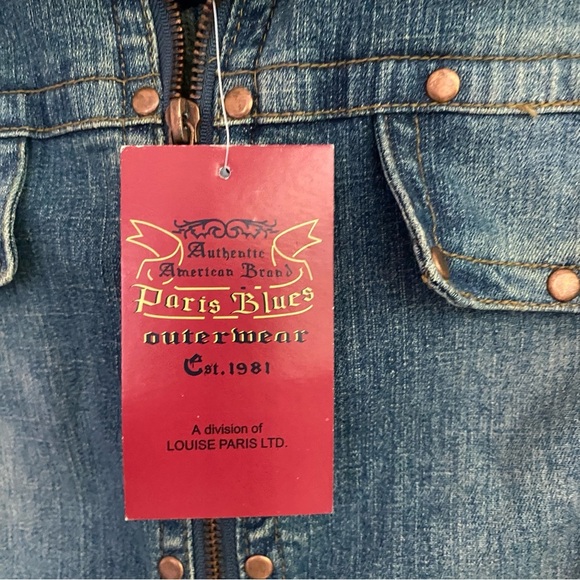 PARIS BLUES Denim Stone Wash Cropped Jacket Riveted Zippered Size 1X NWT - Picture 15 of 15